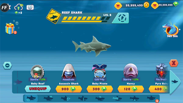饥饿鲨9999999金币和999999钻石截图4